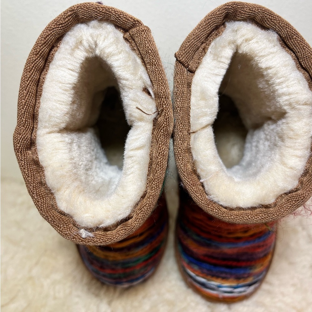 LAMO JUAREZ MULTICOLORED SHORT KIDS BOOTS SIZE 12 PULL ON FAUX FUR *see descrip - Picture 4 of 6